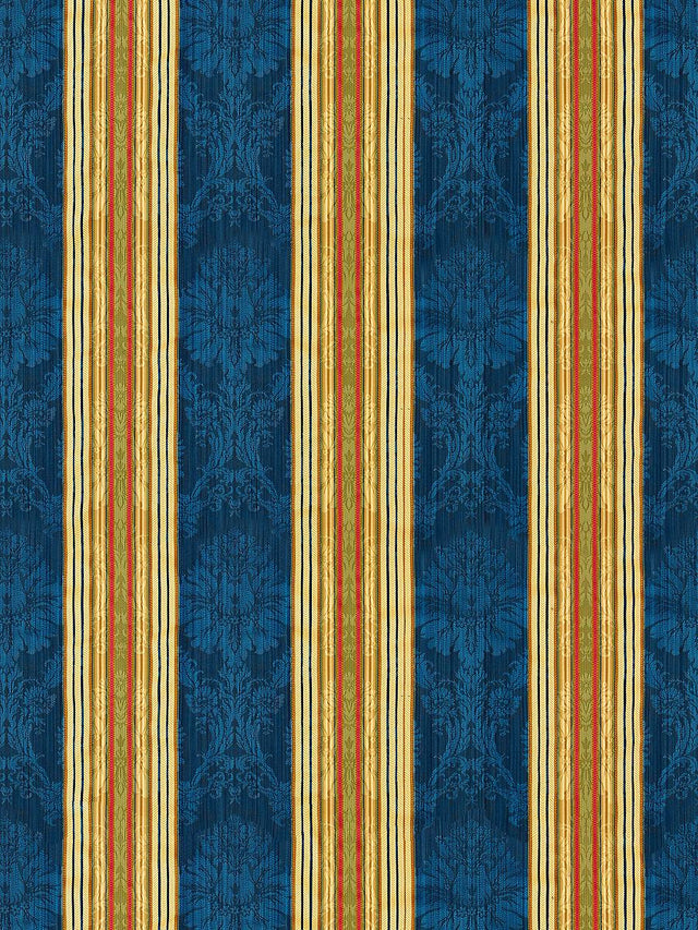 Scalamandre Santa Margarita Multi On Cobalt Fabric