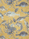 Scalamandre Mikonos Blue & Yellow Wallpaper