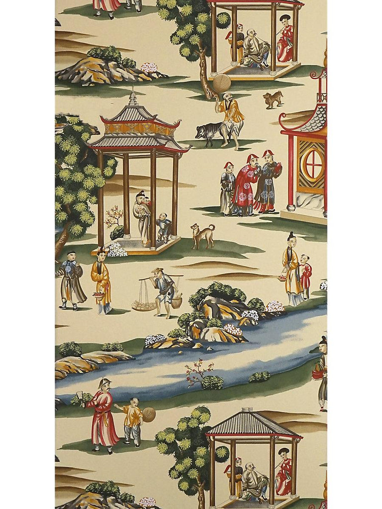 Scalamandre SHANGHAI MULTI ON TEA STAIN Wallpaper