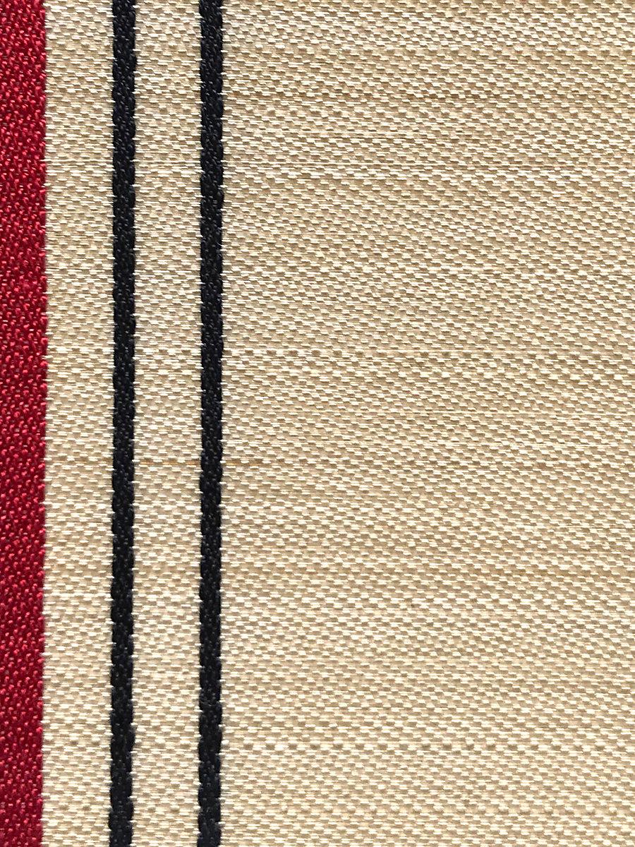 Scalamandre Ardennais Silk Horsehair Beige / Red / Black Fabric