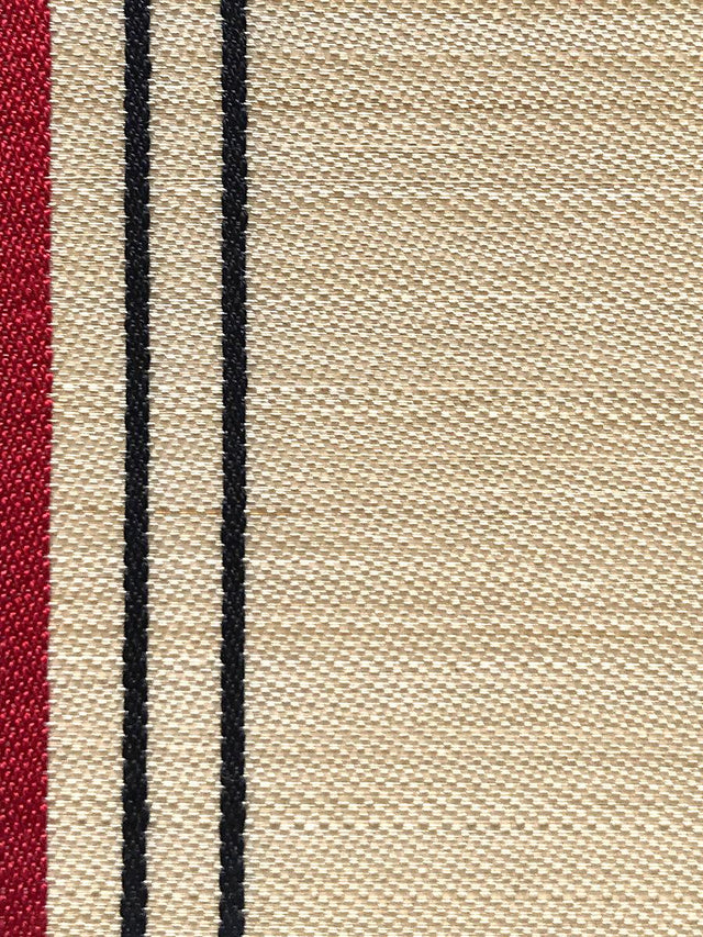Scalamandre Ardennais Silk Horsehair Beige / Red / Black Fabric