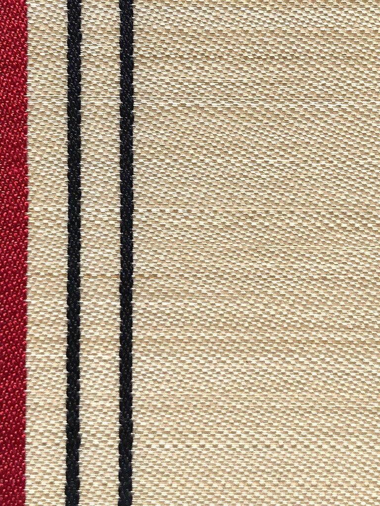 Old World Weavers ARDENNAIS SILK HORSEHAIR BEIGE / RED / BLACK Fabric