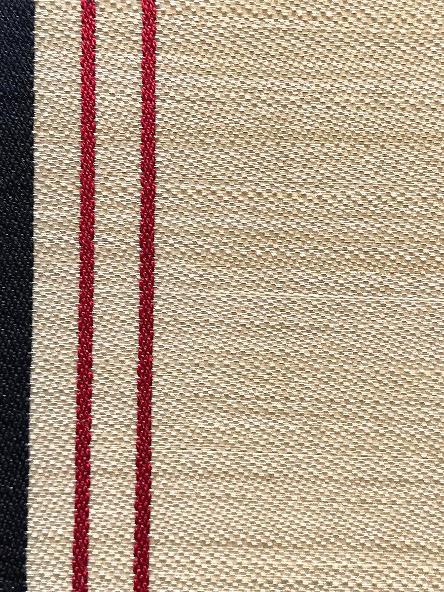 Scalamandre Ardennais Silk Horsehair Beige / Black / Red Fabric