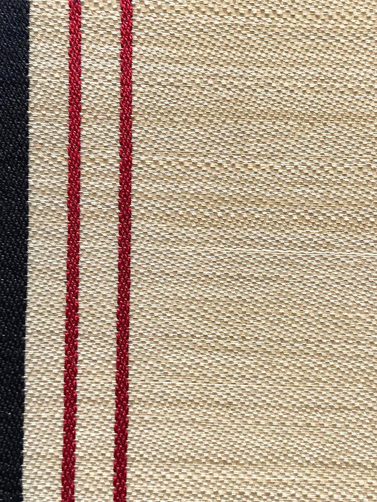 Old World Weavers ARDENNAIS SILK HORSEHAIR BEIGE / BLACK / RED Fabric