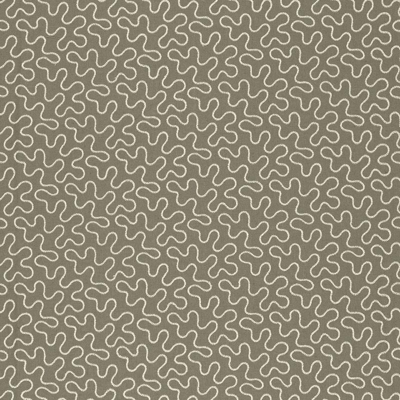 Schumacher Meander Embroidery Peat Fabric