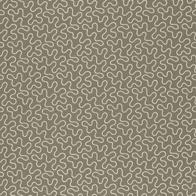 Schumacher Meander Embroidery Peat Fabric