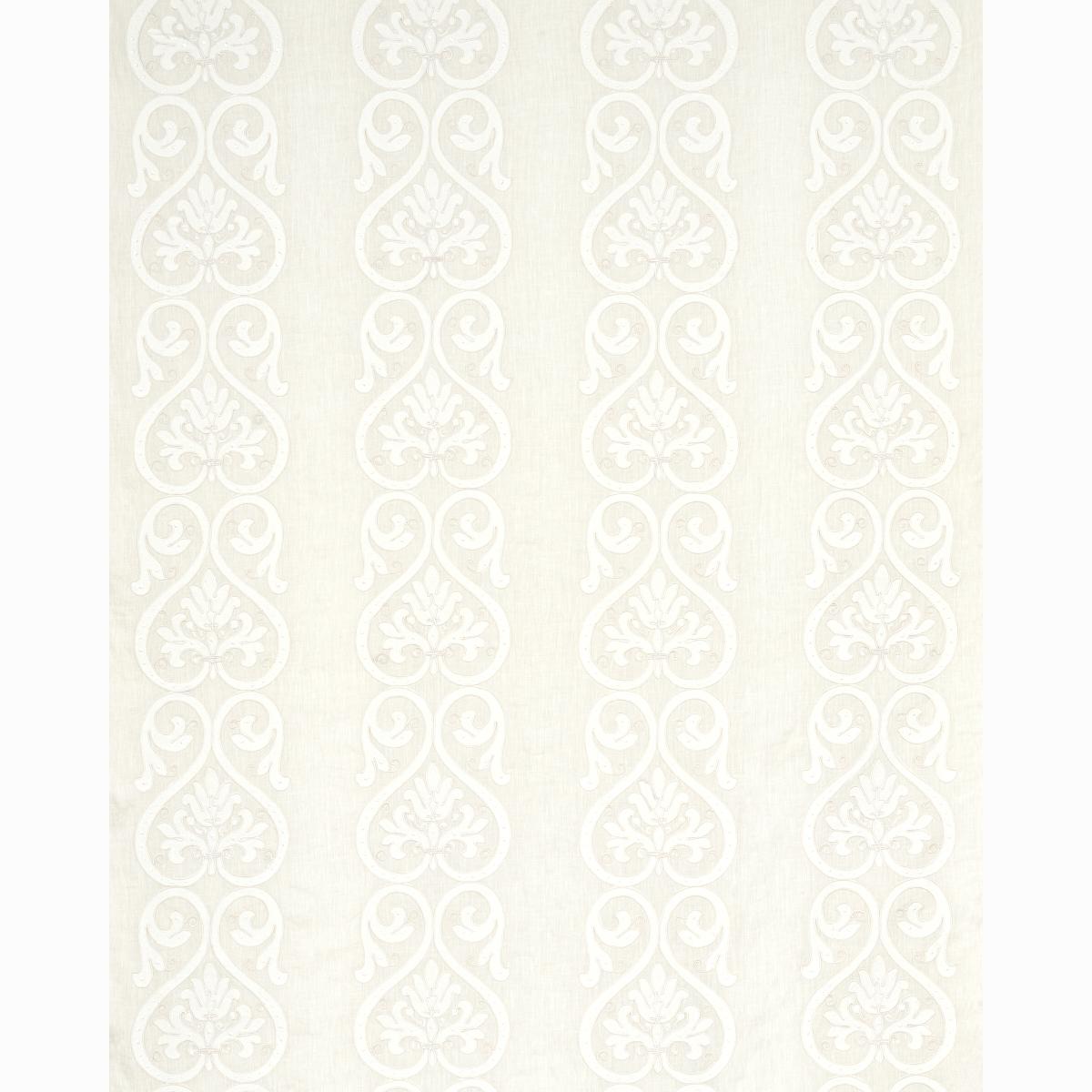Schumacher Medici Embroidered Sheer Blanc Fabric