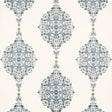 Schumacher Mehndi Linen Print Indigo Fabric
