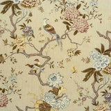 G P & J Baker ORIENTAL BIRD OLIVE/STONE Fabric
