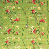 G P & J Baker PEONY & BLOSSOM APPLE GREEN/BRICK Fabric