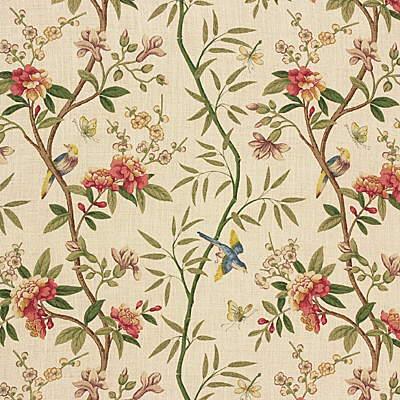 G P & J Baker PEONY & BLOSSOM SAGE/BEIGE Fabric
