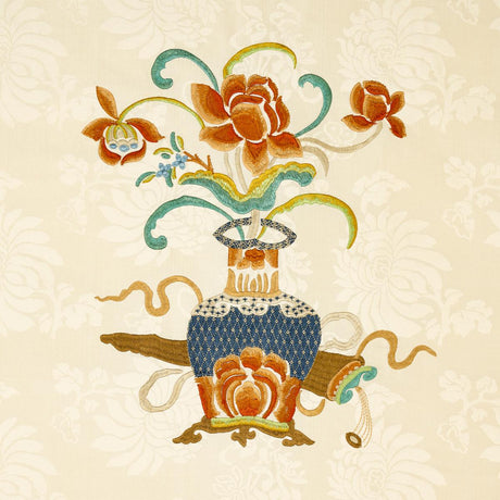 Schumacher Ming Embroidery Multi-Color Fabric