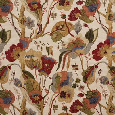 G P & J Baker CALIFORNIA RED/CREAM Drapery Fabric
