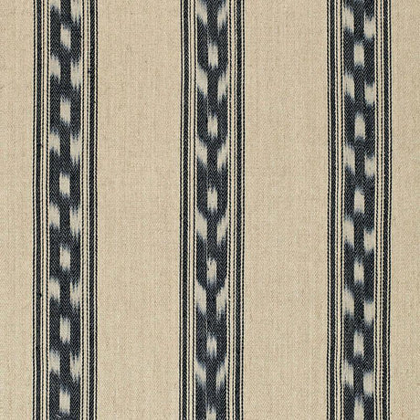 Schumacher Mojave Ikat Stripe Ebony Fabric