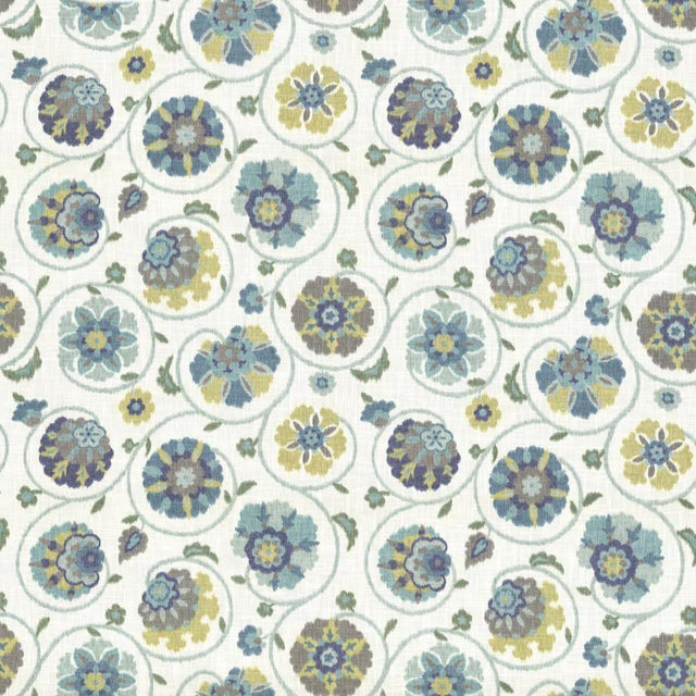 Kasmir Palampore Garden Aquamarine Fabric