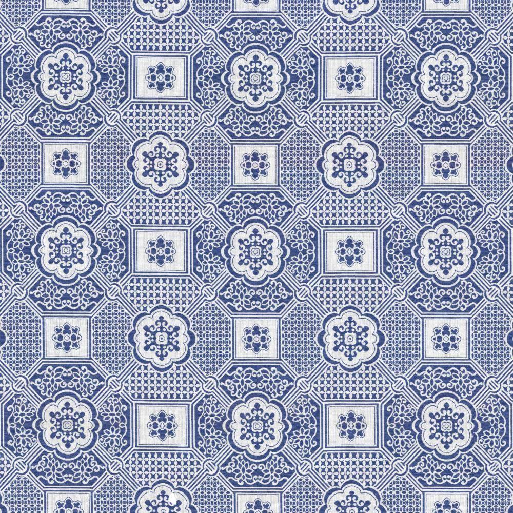 Kasmir Palatial Maze Blue Jay Fabric