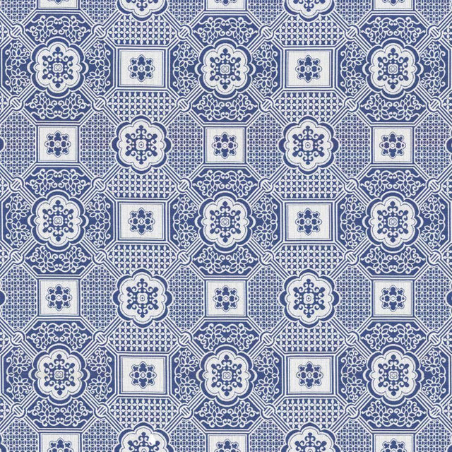 Kasmir Palatial Maze Blue Jay Fabric