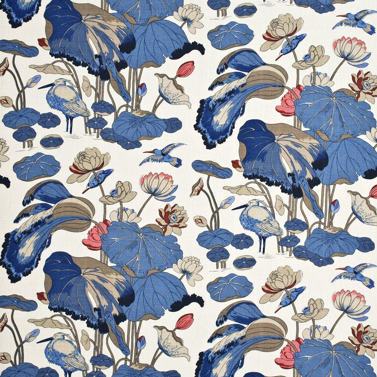 G P & J Baker NYMPHEUS - LINEN INDIGO/MARINE/LINEN Fabric