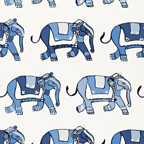 Schumacher Parade Blueberry / Ocean Fabric