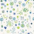 Schumacher Lollipop Turquoise / Leaf Fabric