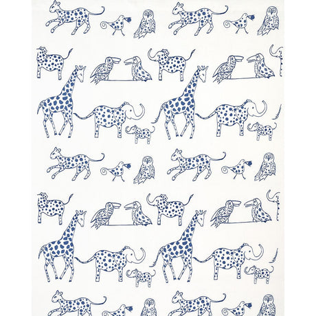 Schumacher Jungle Jubilee Blueberry Fabric