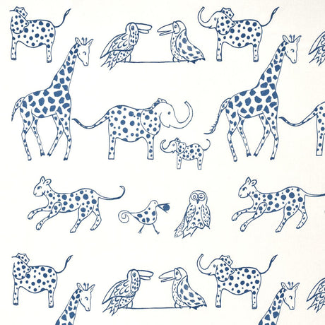Schumacher Jungle Jubilee Blueberry Fabric