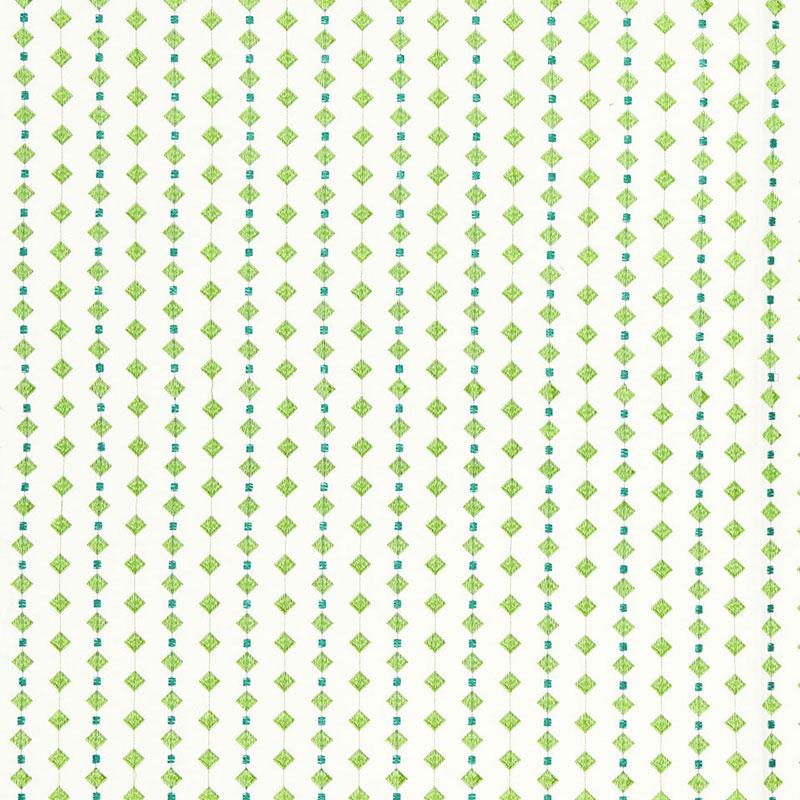 Schumacher Macaroni Turquoise / Leaf Fabric