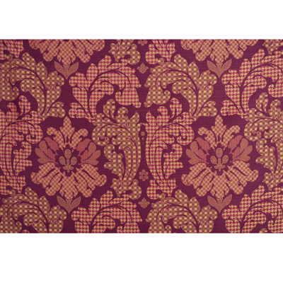 Mulberry PATCHWORK DAMASK SILK RED/GOLD Drapery Fabric
