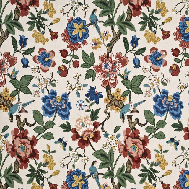 G P & J Baker PERSIAN POMEGRANATE RED/GREEQUA Fabric