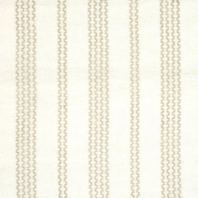 Schumacher Piero Stripe Embroidered Sheer Pearl Fabric