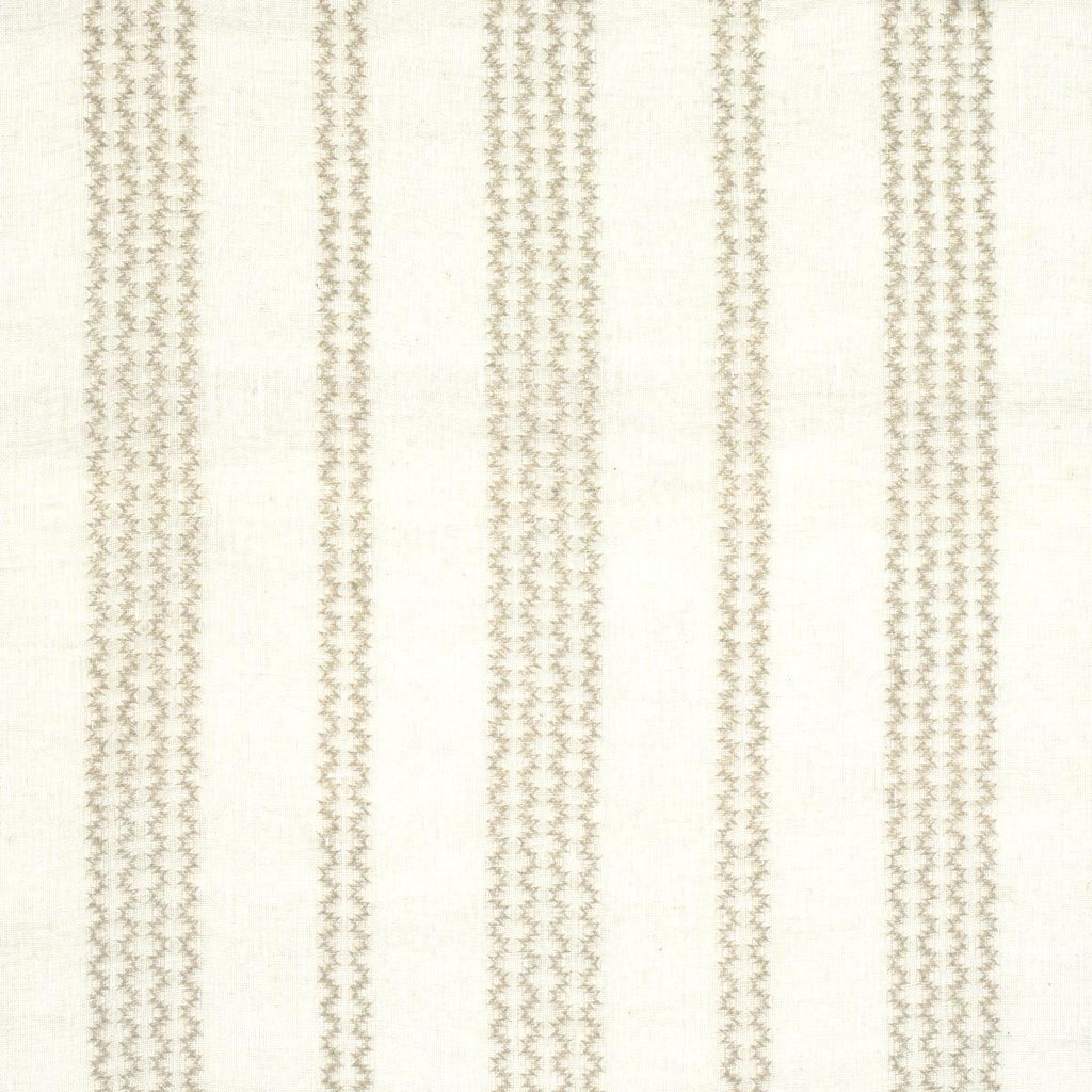 Schumacher Piero Stripe Embroidered Sheer Pearl Fabric