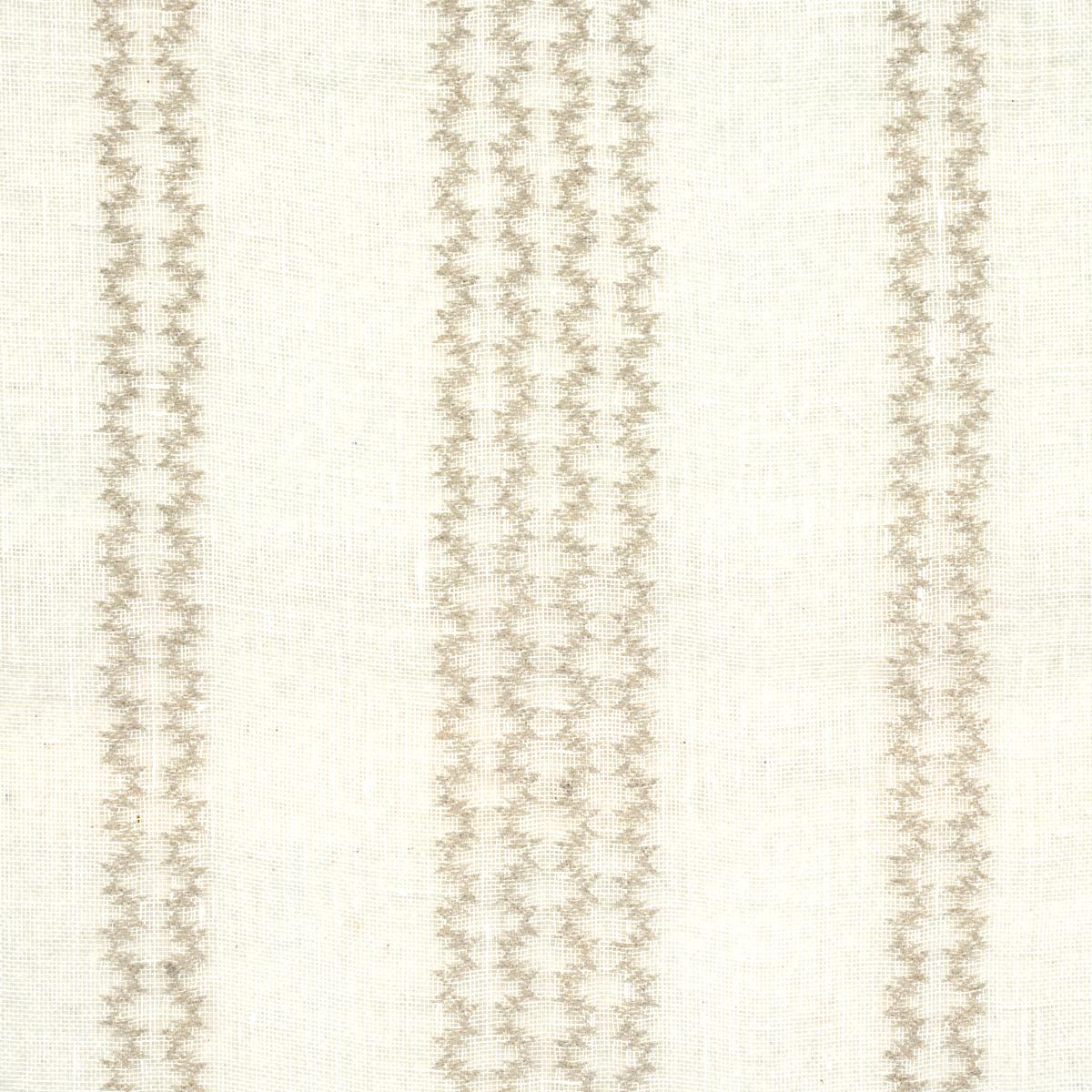 Schumacher Piero Stripe Embroidered Sheer Pearl Fabric