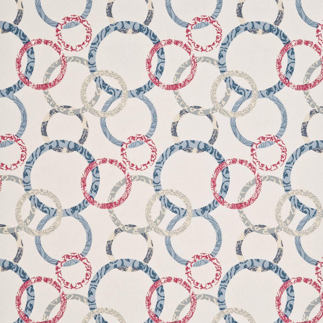 Baker Lifestyle ROUNDEL CHERRY/DENIM/CREAM Wallpaper