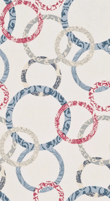 Baker Lifestyle ROUNDEL CHERRY/DENIM/CREAM Wallpaper