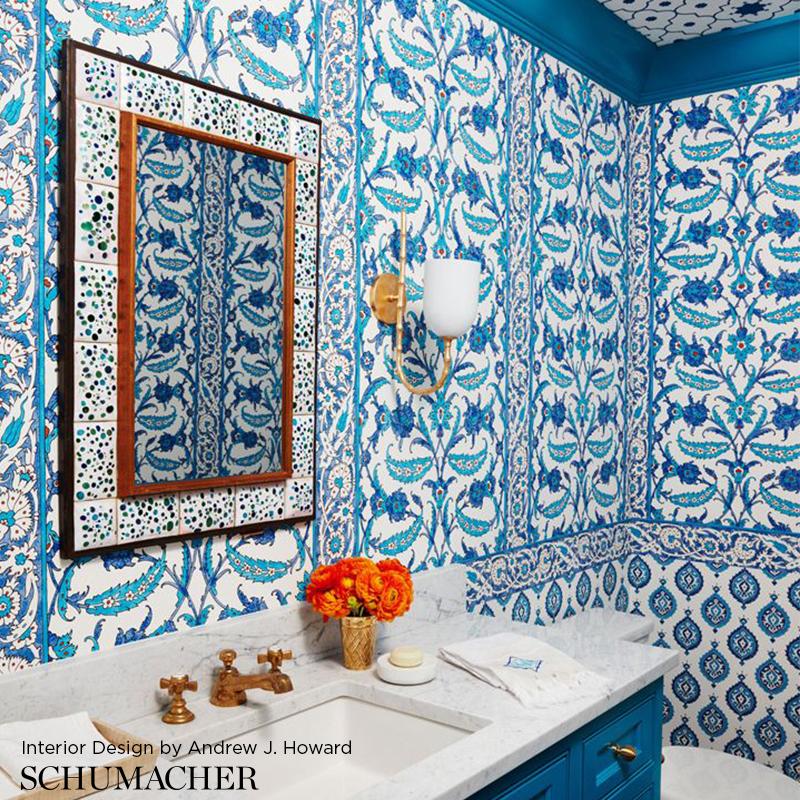 Schumacher Samovar Peacock Wallpaper