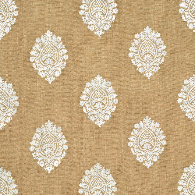 Schumacher Savanna Jute Embroidered Sheer Jute Fabric
