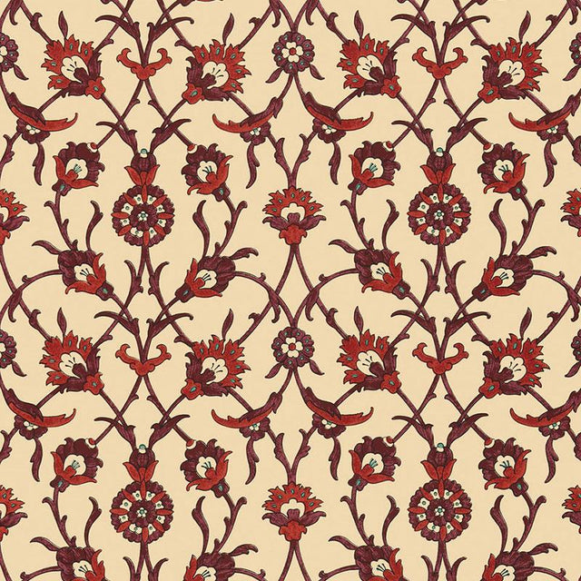Schumacher Sultan'S Trellis Pomegranate Wallpaper