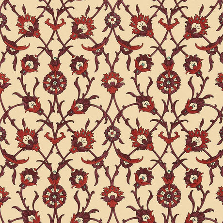 Schumacher Sultan'S Trellis Pomegranate Wallpaper
