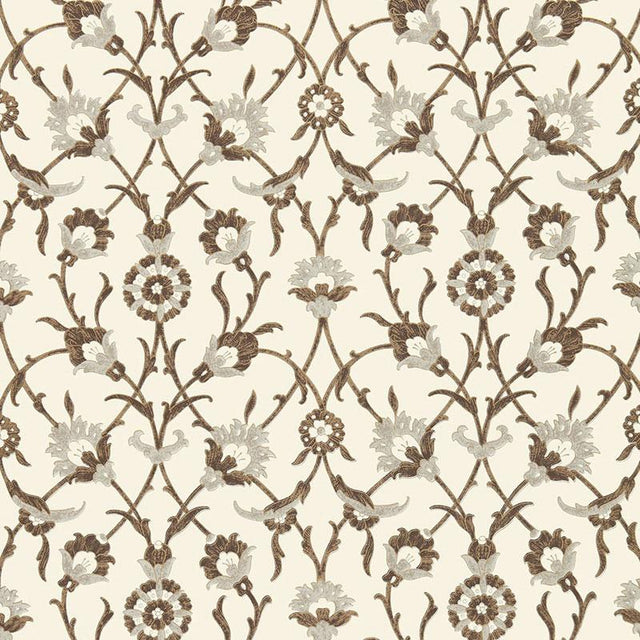 Schumacher Sultan'S Trellis Sepia Wallpaper
