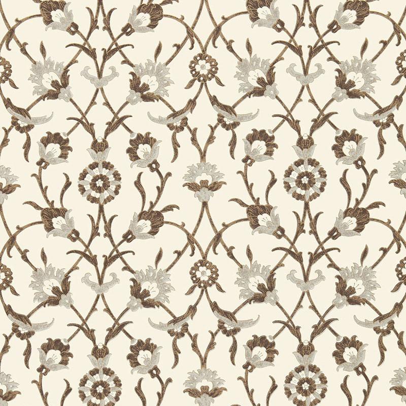 Schumacher Sultan'S Trellis Sepia Wallpaper