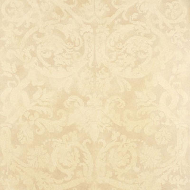 Schumacher Pontine Damask Bone Wallpaper