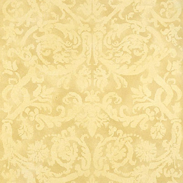 Schumacher Pontine Damask Soft Gold Wallpaper