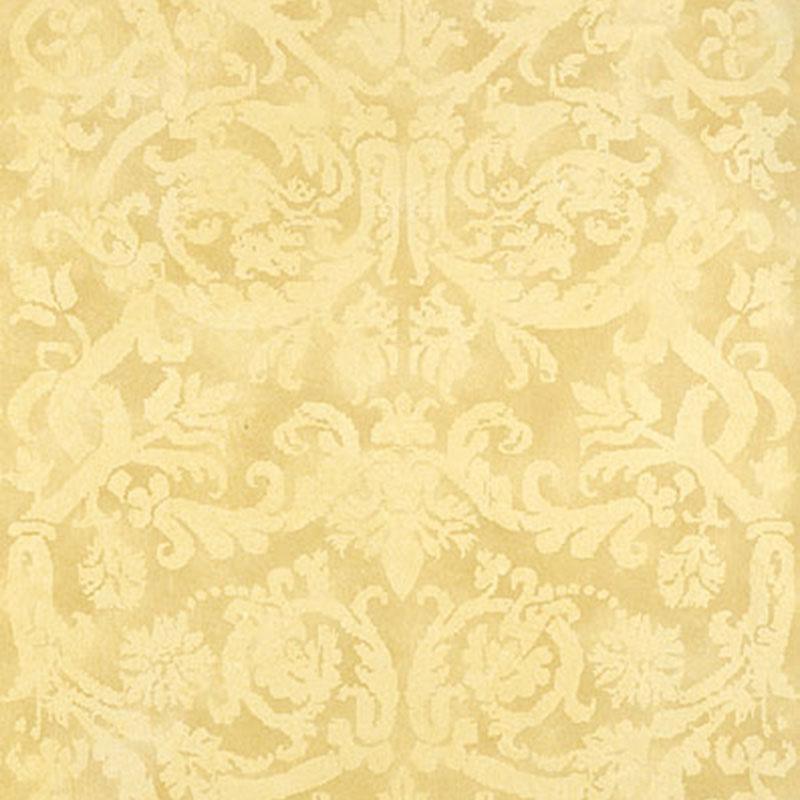 Schumacher Pontine Damask Soft Gold Wallpaper