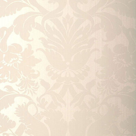 Schumacher Fiorella Damask Pearl Wallpaper