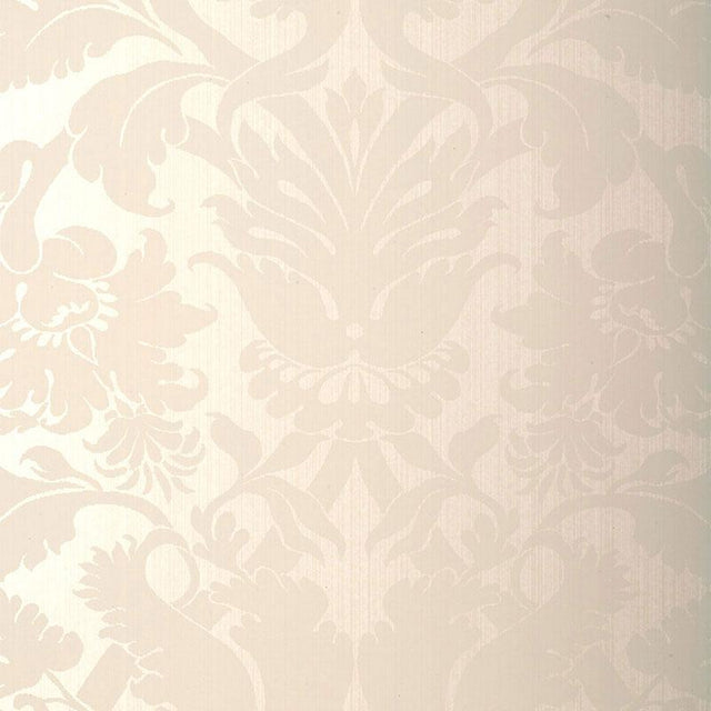 Schumacher Fiorella Damask Pearl Wallpaper