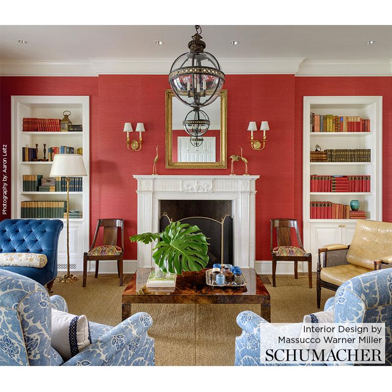 Schumacher Osan Sisal Aqua Wallpaper