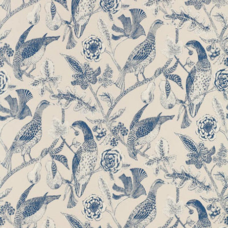 Schumacher Katmandu Navy Wallpaper