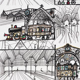 Schumacher Trains Multi On White Wallpaper