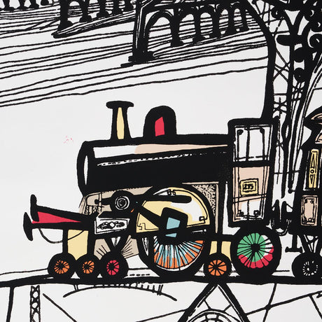 Schumacher Trains Multi On White Wallpaper