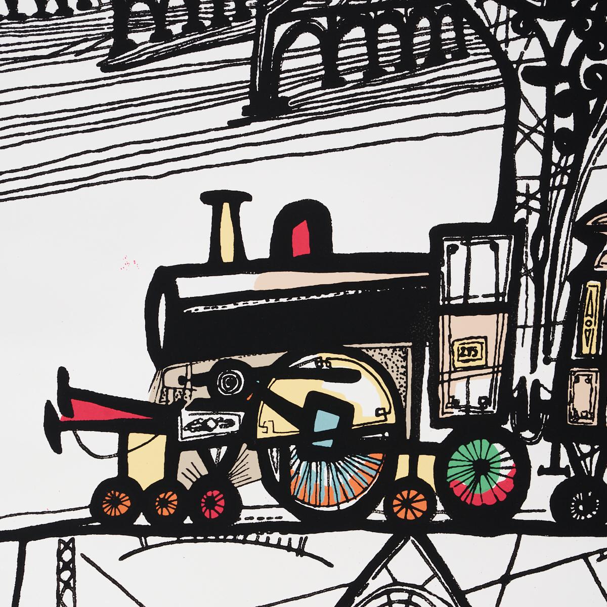 Schumacher Trains Multi On White Wallpaper